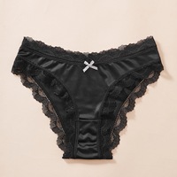 Culottes sexy pour femmes, style mode, luxueuses et exquises, taille haute, string, avec nœud brodé, en tricot, en coton/nylon antibactérien, pour adultes