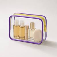 Petite trousse de toilette imperméable en PVC, pochette de maquillage, organiseur de voyage quotidien portable pour femmes, mini, légère, logo personnalisé, en gros