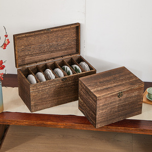 Caja de Almacenamiento para Pasteles de Té de Madera Maciza, Rectangular, Estilo Chino Moderno, Multifuncional, Tipo Cajón para Sala de Estar - Product Image 4