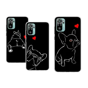 1000+ design Custom French Bulldog Black White Printing Sublimation Case for Xiaomi Redmi Note 11S 11T 10S 12 13 14 POCO X6 C65