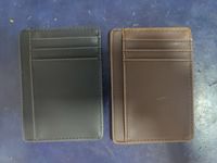 Dompet Kartu Kulit Asli Tipis Vintage, Dompet Kartu Kredit Mini Lembut dari Kulit Sapi, Dompet Kartu Bank Tipis untuk Pria
