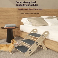 Escalier pliable en bois pour animaux de compagnie, marches pour lit ou canapé haut, rampe antidérapante pour chiens et chats de petite, moyenne et grande taille