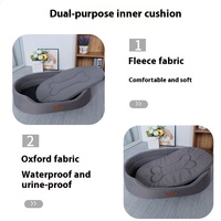 Matelas pour chien en tissu Oxford avec housse amovible, résistant à l'humidité et aux morsures, conçu pour la sieste toute saison