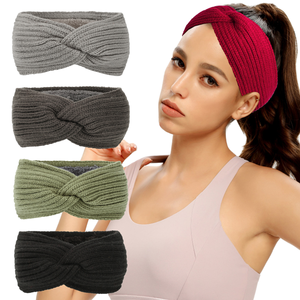 <span class=keywords><strong>Bandeau</strong></span> de sport européen américain automne hiver <span class=keywords><strong>bandeau</strong></span> de cheveux tricoté en laine épaisse - Product Image 1