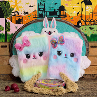 Mini Carnet Mignon Kawaii pour Filles, Carnet de Notes en Peluche Douce, à Reliure Cousue, Motif Animal de Dessin Animé, Idée Cadeau pour Enfants