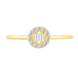 เครื่องประดับแหวนเพชร CZ ทรงกลมทำจากทองคำแท้18K - Product Image 3