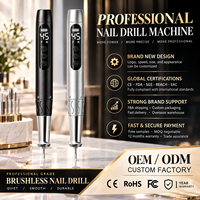 Machine à ongles professionnelle portable sans fil 45000 tr/min, lime à ongles électrique à coupe creuse, stylo de manucure 1000 mAh