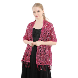 Venta al por mayor directa de fábrica: Pañuelos y chales largos de poliéster con diseño de lentejuelas y bordados para fiestas y bodas, elegantes para mujer. - Product Image 5