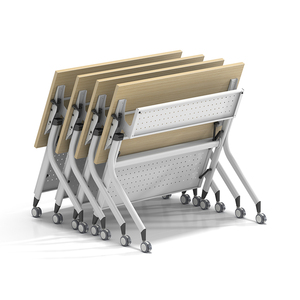 Tavolo da conferenza di lusso di grandi dimensioni in legno portatile a forma di U tavolo da riunione per 30 posti - Product Image 6