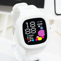 Reloj Deportivo Electrónico para Niños 2024, Unisex, Digital, Pantalla Grande Cuadrada, LED, Plástico, Correa de Silicona y Goma, Reserva de Energía para Estudiantes