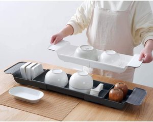 Plastic Square <strong>Bath</strong> Rack Extendable Two-Piece Eco-Friendly Modern Bathroom Caddy with <strong>Tray</strong> <strong>White</strong> - Product Image 4