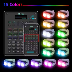 Bracelets LED de fête contrôlables par application, blancs, <span class=keywords><strong>en</strong></span> PP, lumineux et clignotants, pour mariage, concert, festival, logo personnalisé <span class=keywords><strong>en</strong></span> gros - Product Image 5
