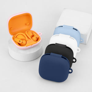 Funda para auriculares para <span class=keywords><strong>Beats</strong></span> Powerbeats Pro 2, Protector de silicona para auriculares, funda para BUDS, carcasa para auriculares inalámbricos, llavero de piel - Product Image 1