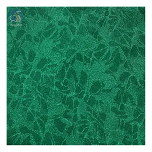Yeni varış saten Polyester tek taraflı rus zümrüt yeşil saten kumaş jakarlı elbiseler ev tekstili için