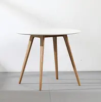 Kostenlose Probe Holz Runde Esszimmer Weiß Tisch Cafe Tische Luxus Esstisch Set