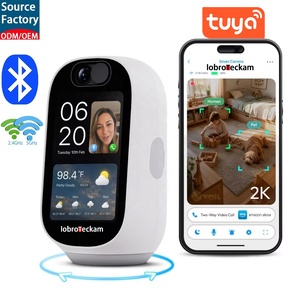 Caméra de sécurité intérieure intelligente Tuya 2K avec écran LCD pour appels vidéo, suivi automatique, audio bidirectionnel, WiFi sans fil, caméra IP PTZ - Product Image 1