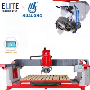 Hualong מכונות HLSQ-450 הפעלה קלה מלא אוטומטית גשר מסור לייזר גרניט אבן חיתוך מכונת עם chamfering חיתוך