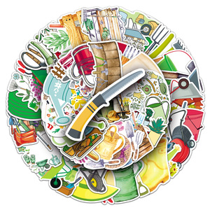 51Pcs Nhà Máy Bán Buôn Chất Lượng Cao Đầy Đủ Cắt Không Thấm Nước PVC Phim Hoạt Hình Công Cụ Làm Vườn Sticker - Product Image 2