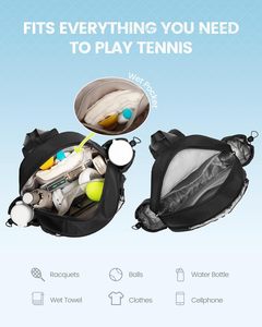 Wholesale SportyCanasFabric 30-<strong>40L</strong> <strong>Backpack</strong> for Pickleball Tennis Badminton Shoes Compartment Quilted Padding for Women Men - Product Image 2