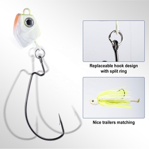 Jupe en silicone Leurre de pêche avec simulation 3D Fish Eyes <span class=keywords><strong>Chatter</strong></span> <span class=keywords><strong>Bait</strong></span> Fish Jig Head Buzz <span class=keywords><strong>Bait</strong></span> avec crochets d'assistance - Product Image 3