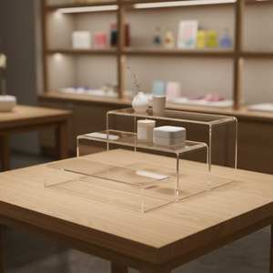 Étagère de présentation de bureau en acrylique transparent moderne personnalisée en forme de U, facile à assembler, épaisseur 5 mm - Product Image 1