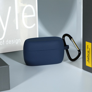 Étui pour écouteurs Jabra Elite 75T, housse de protection en silicone bleu avec mousqueton pour une utilisation en extérieur - Product Image 1