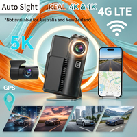 Caméra de tableau de bord avant et arrière Auto Sight T5 Real 4K+1080P STARVIS IMX415 HDR WDR Super Vision Nocturne 5.8GHz WiFi GPS 512GB