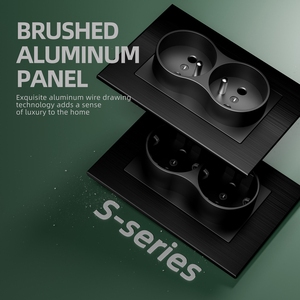 86*120 mét EU Loại ổ cắm tiêu chuẩn Pháp 2Gang cắm đôi tường Ổ cắm điện CE chứng nhận 2P + t grey vàng đen dễ dàng cài đặt - Product Image 3