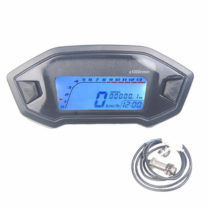 Motorcycle LCD Instrument Panel Tachometer Fuel Gauge 12V Odometer Digital Display Black ABS <b>Plastic</b> Front Mount - Product Image 3