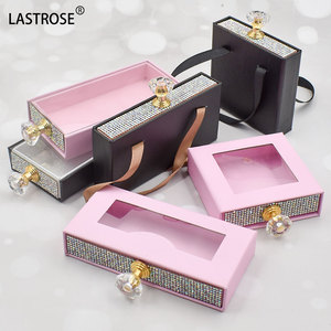 Hộp đựng mi giả từ tính OEM, bao bì mi giả nhãn hiệu riêng, hộp đựng mi giả trống đính đá, kim tuyến, pha lê - Product Image 5