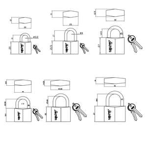 Candado de seguridad de alta seguridad de latón de 25mm con cuerpo de patrón de diamante de 2 llaves para cajas de herramientas de casilleros de puerta-Proveedor a granel - Product Image 2
