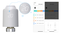 Zigbee-pantalla LED de potencia Ultra baja, programación semanal inteligente, válvula termostática de radiador de habitación inalámbrica