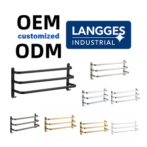 Toallero de Pared de Tres Niveles Langges SUS304 Dorado con Ganchos, para Hoteles y Villas de Lujo, OEM ODM, Todos los Acabados Disponibles - Product Image 4