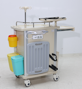 Chariot d'urgence médical multifonctionnel Hochey, structure en aluminium, acier et ABS, système <span class=keywords><strong>de</strong></span> verrouillage centralisé, roues, modèle - Product Image 2