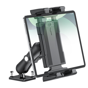 Base de taladro resistente para montaje de tableta automática Compatible con soporte de tableta de coche de 4-14 pulgadas para pared de escritorio de vehículo de negocios de camiones - Product Image 1
