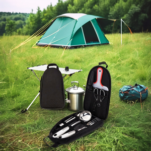 2023 ensemble d'ustensiles de <span class=keywords><strong>cuisine</strong></span> de Camping en acier inoxydable Portable pour barbecue en plein air randonnée et Camping achats en ligne nouvelles idées de produits - Product Image 1