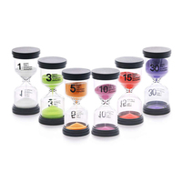 Warna-warni 1/3/5/10/15/30 Menit Pasir Timer Set Paket 6 Buah Jam Pasir Pasir Timer untuk Anak-anak Permainan Timer