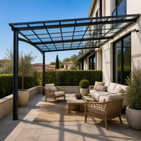 Auvent de terrasse incurvé en aluminium pour porte d'entrée, résistant aux intempéries, à fixer au mur