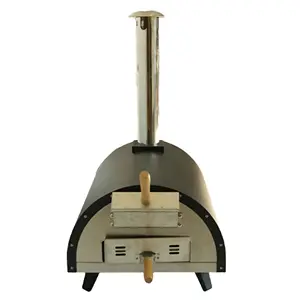 AUPLEX Commercial Pellet Pizza Maker Steel Stainless Machine Element Customizable Hot Wood Black Healthy Pizza Oven Freestanding