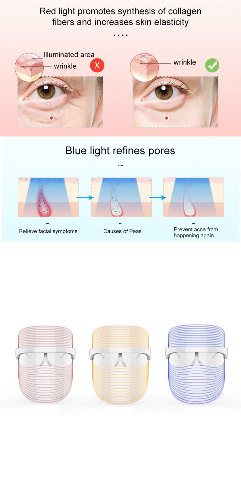Beautiful Hot Sell Infrared Beauty Reviews Do Facial Face Shield Led Light Masks Device Work Mask For Wrinkles