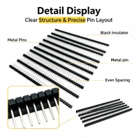 Conector de pines de cobre ecológico XIN YING de 2.54mm, de una sola fila, de 11.5MM, con orificio pasante, 1*40P, negro, para aplicaciones digitales 3C