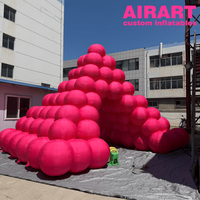 Installation de tour de ballons gonflables d'extérieur, décoration de ballons réutilisable pour exposition musicale et artistique