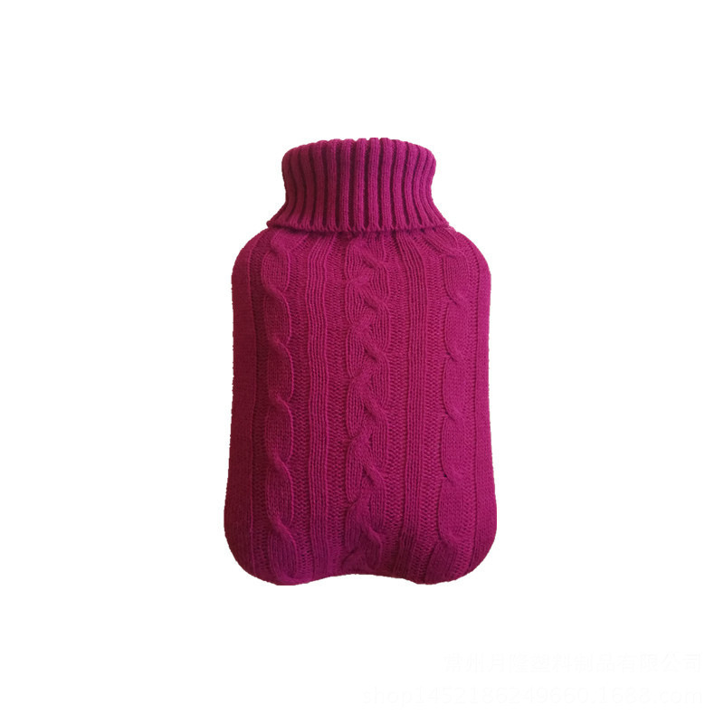Rose rouge + housse en tissu tricoté simple