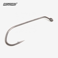 ROVORO 9099 #   Hameçon de pêche en acier à haute teneur en carbone forgé à plat Aberdeen Bass 60 degrés avec revêtement PTFE pour têtes de jig de football