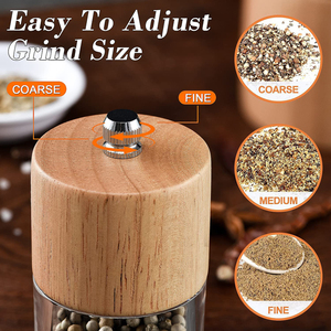 Each Manual Pepper Mill Features a Unique Pattern of Wood Grain Stained in <strong>Dark</strong> Brown to Accentuate Its Natural Design - Product Image 2