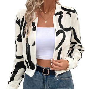 <span class=keywords><strong>Manteau</strong></span> Slim Réversible Élégant pour <span class=keywords><strong>Femme</strong></span>, Col Haut, Fermeture Éclair, Trench Imperméable, Imprimé Automne/<span class=keywords><strong>Hiver</strong></span>, Tailles XS <span class=keywords><strong>XL</strong></span>, Style Court et Décontracté - Product Image 2