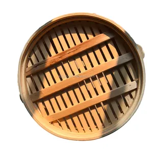 Eco-friendly Natural Bamboo Bamboo Steamer With Lid 52cm 2 Layers