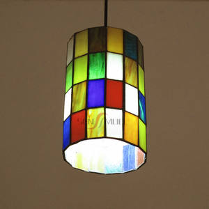 Vente en gros et vente directe de bon marché teinté coloré église mosaïque verre style Tiffany lustres Led suspension - Product Image 2