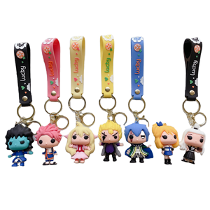 Custom <b>Cute</b> Kawaii Cartoon Character Pastel Color 3D Rubber/PVC Eco-friendly Keychain Custom Logo Wholesale Vietnamese Factory - Product Image 2