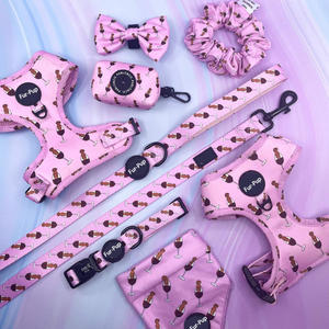 Atacado Pet Harnesses Custom Logo Poliéster Dog Harness Sets Luxo Ajustável Pet Dog Leash Harness Sets - Product Image 3